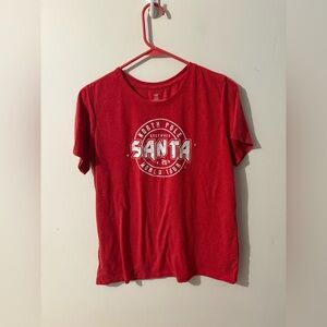 Holiday Time Red Santa Short Sleeve Tee Size Large